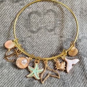 Charm bangle bracelet  "beach vibes"